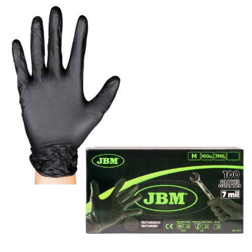 Gants noirs en nitrile épais grip diamant anti-dérapant pour atelier de peinture