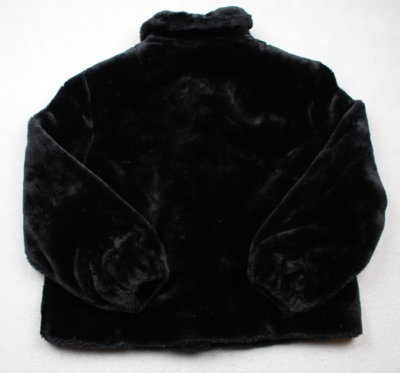 Donna Salyers Fabulous Furs Jacket Womens Small Black Faux Fur