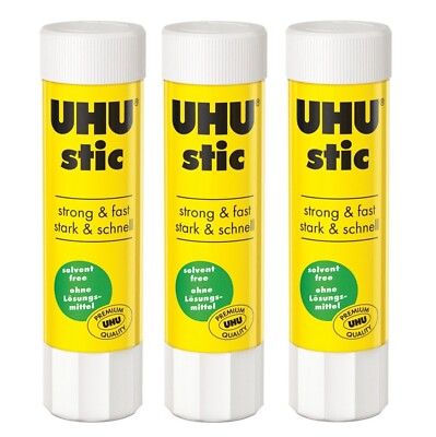 3x UHU stic Klebestift Klebestick Schulkleber Papierkleber Universal 21 g