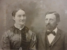 Photo Cabinet Card Victorian Couple Sasheets Demphes Ohio Vintage