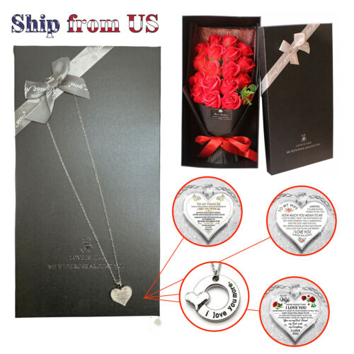 Eternal Rose Flower Necklace Valentine's Day Wife Grilfriend Wedding Gifts Decor
