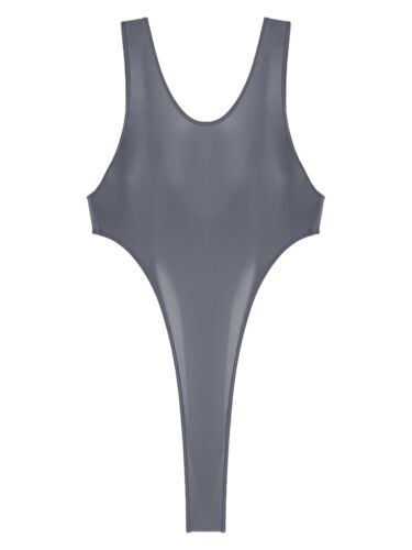 iEFiEL Womens Glossy One Piece Bodysuit Swimsuit High Cut Thong Sports AU - Picture 124 of 230