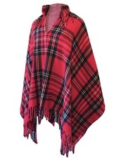 1960s Saks Fifth Ave Plaid And Fringe Poncho