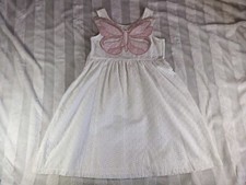 Epic Threads Big Girls White Eyelet Lace Pink Butterfly Angel Wings Dress L NWT