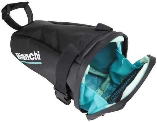 Bianchi Saddle Bag Middle Bicycle Bag Black Accessory W95×H120×D200mm 140g - Picture 6 of 8