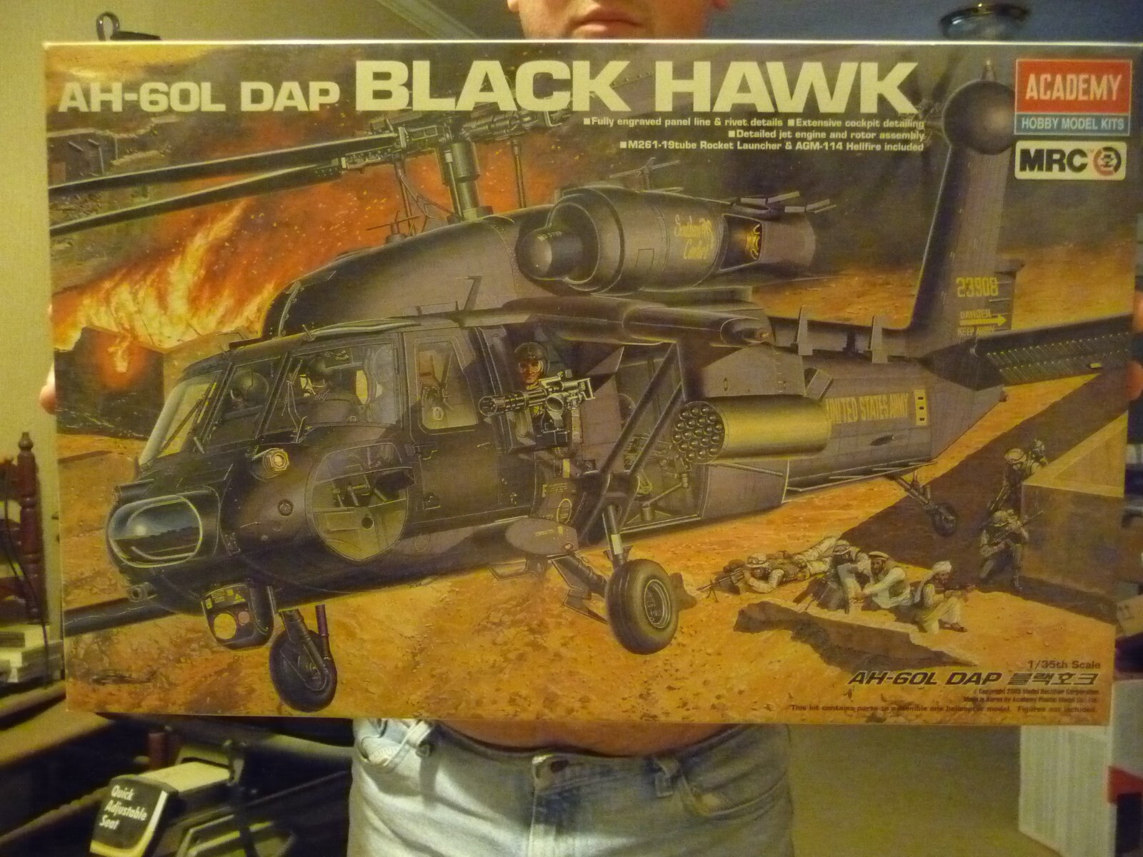 Academy 1/35 AH60L DAP Black Hawk Helicopter Model Kit Open Box eBay