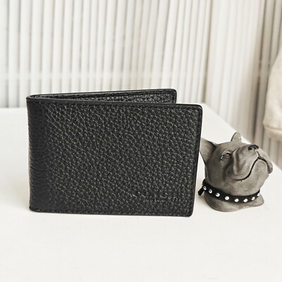 NEW Coach Leather Compact Billfold Wallet Black CM167 $150 | eBay