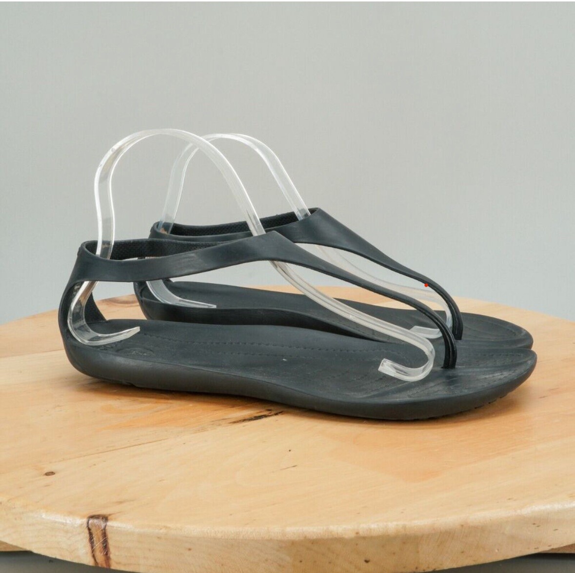 Crocs Sexi Flip Women Size 8 Shoes Black Thong Slingback Strappy Sandals