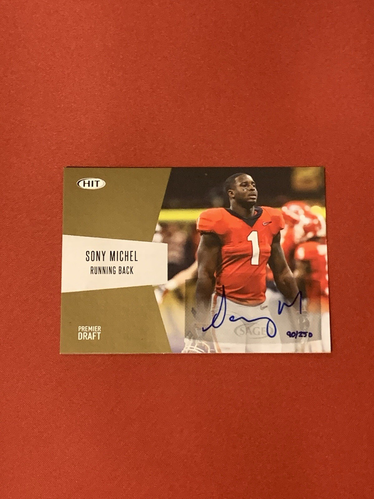Sony Michel SA-GE Hit Autograph #A50 Gold