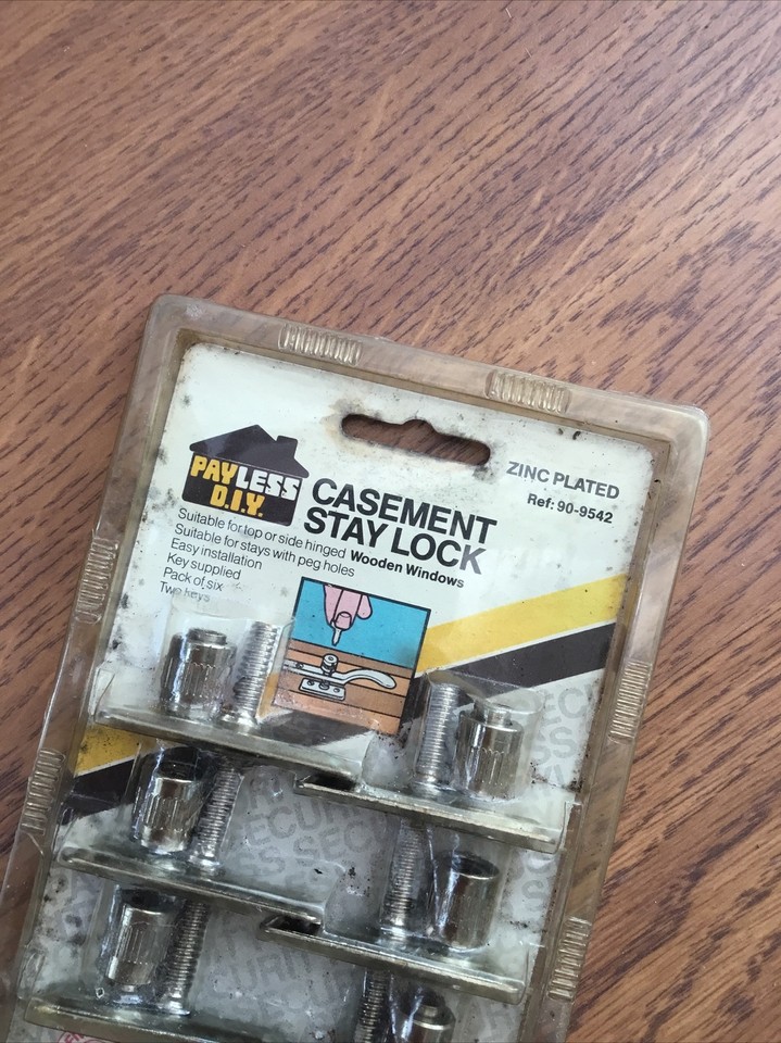 Brass Finish, Zinc Plated Lockable Casement Fasteners x 6 for Windows ...