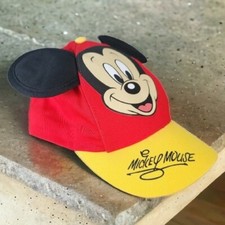 Disney Parks Mickey Mouse Baseball Cap Hat with Ears Kids Toddler Red Yellow Blk