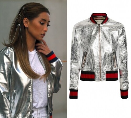Gucci Silver Metallic Leather Bomber Jacket Coat Alessandro Gucci Silver Metallic Leather Bomber Jacket Coat Alessandro