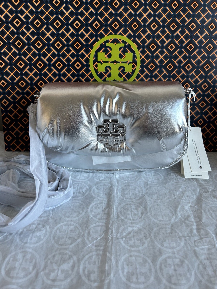 Tory Burch Britten Metallic Puffy Convertible Crossbody Bag