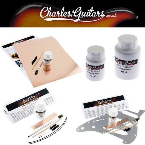 GUITAR CONDUCTIVE SHIELDING PAINT KITS + COPPER FOIL + ALUMINUM GUARD