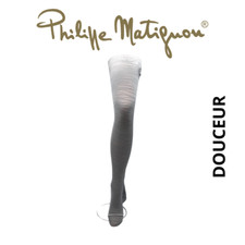 Wavy Pattern Sheer Fancy Tights, Met Grey, DOUCEUR Philippe Matignon