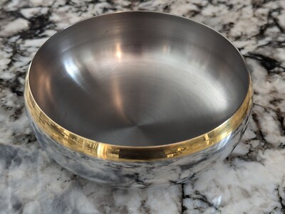 Zepter Medium (2''x4.75'') Stainless Steel (CrNi 18/10) Serving Bowl Gold Trim
