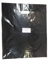 200 Qty. 15" x18" x4" Black Glossy Low Density Merchandise Retail Shopping Bags