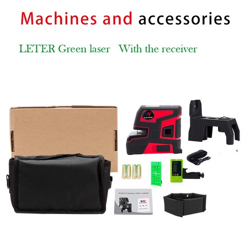 New leter Automatic Self Leveling 2 Line 5 Point 1V1H Green Laser Level LT-303G - Picture 16 of 19