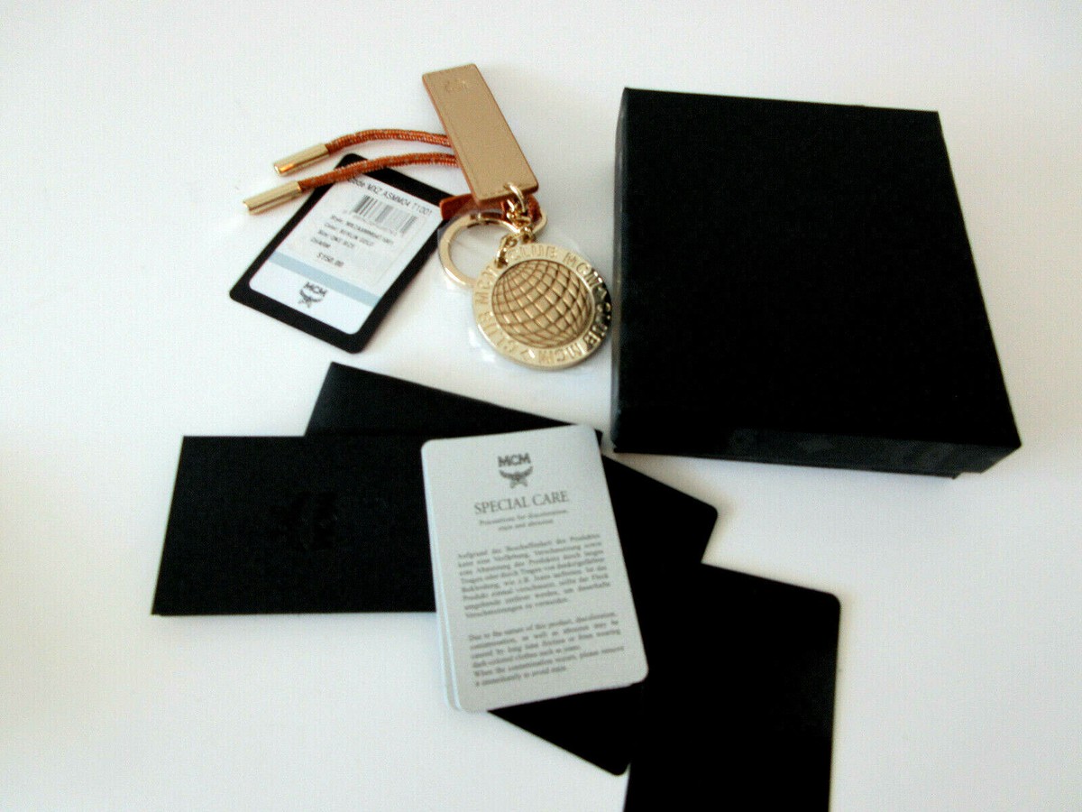 MCM Key chain Charm Gold With Box and dust bag NEW | eBay
