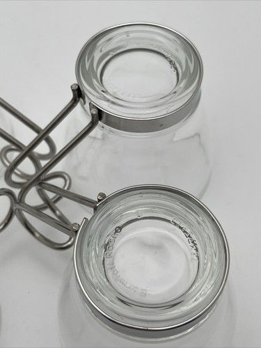 4 Bormioli Rocco Cappuccino Espresso Tempered Glass Cups Stainless Steel Handles - Picture 7 of 8