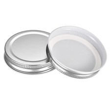 24 Pcs Mason Jar Lids Tinplate Canning Lids Regular Mouth Leak Proof (Silver)