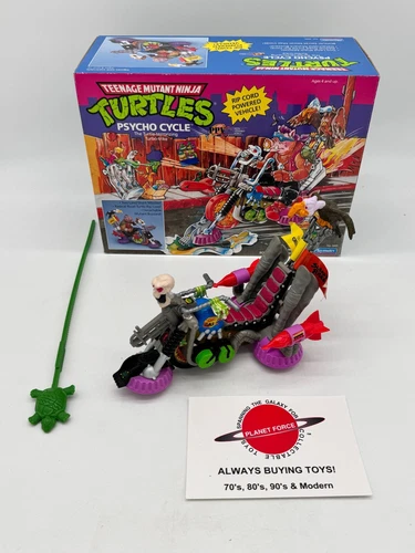 1990 Psycho Cycle Complete w/ Box Vintage TMNT Vehicle