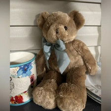 Brown Teddy Bear with Blue Ribbon - New w/o tags - super soft