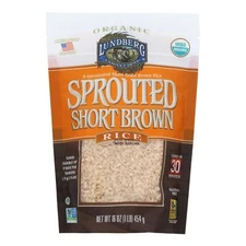 Lundberg Rice Organic Brown Sprouted Short - 16 oz (Pack of 6)