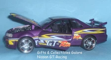DIECAST NISSAN GT-Racing Car MotorMax Screaming Machines 1:24 Scale Purple  (A1)