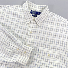 Polo Ralph Lauren XL Button Down Shirt Blue Windowpane Check Classic Fit