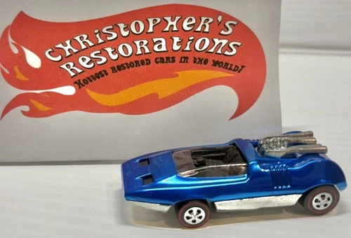 Hot Wheels Redline Peeping Bomb Professionally Restored Spectra Flame blue