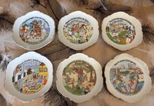 Lot 6 assiettes décoratives porcelaine scènes de chansons Françaises