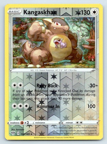 Pokemon Kangaskhan Darkness Ablaze DAA REVERSE HOLO R 133/189 NM
