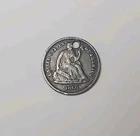 1860 Seated Liberty Half Dime 5c Silver Coin US, Pre Civil War Era