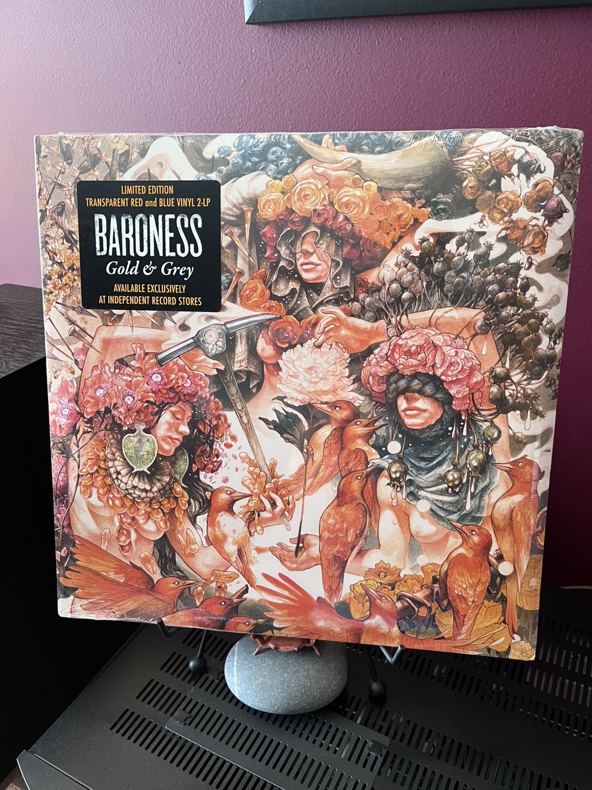 Gold & Grey by Baroness (Record, 2019) Transparent Red and Blue Vinyl