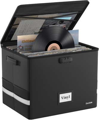 DocSafe Fireproof Vinyl Record Storage 16.1''x13''x13'', Black 