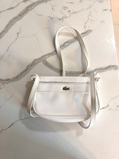 Borsa a tracolla Lacoste in pelle bianca