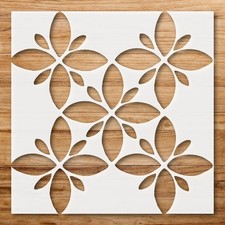 Floral Pattern with Overlapping Design Home Decor Reusable Plastic Stencil