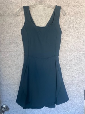 Halara Softlyzero Airy U Neck Pocket Cool Touch Active Dress Large Blue NWT