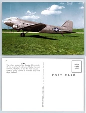 WWII Douglas C-47 Skytrain Military Aircraft Aviation Airplane Postcard AF623