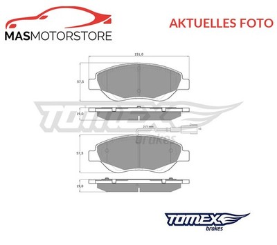 SATZ BREMSBELÄGE BREMSKLÖTZE TOMEX BRAKES TX 12-50 P FÜR FIAT STILO,BRAVO II