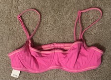 Aerie Unlined Underwire Bikini Top Hot Pink Size 34A NWT