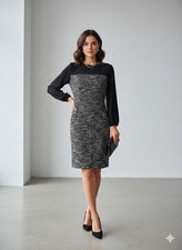 Ralph Lauren black and white tweed dress size 10
