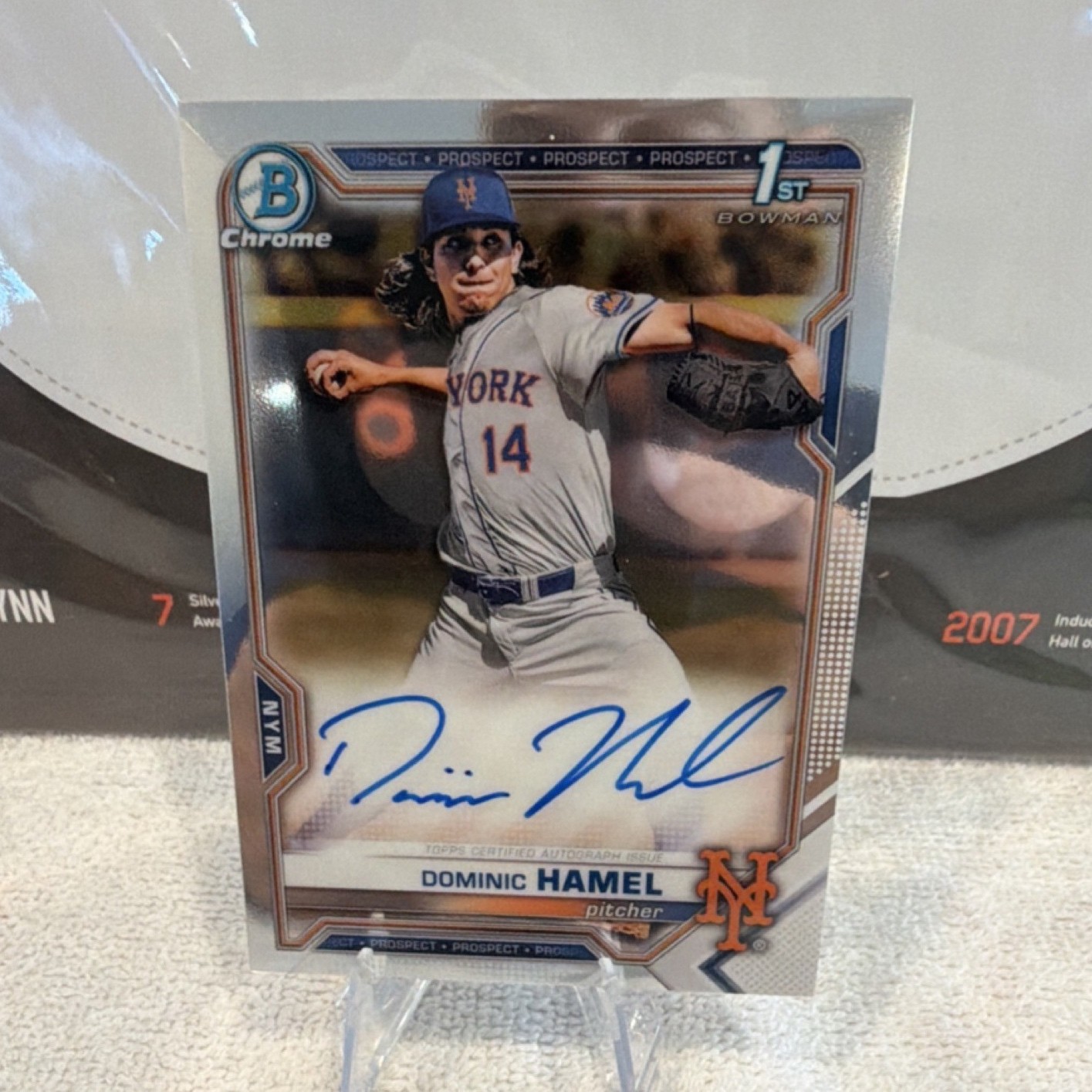 Topps 2021 Bowman Draft Chrome Autograph Prospect #CDA-DH Dominic Hamel Mets