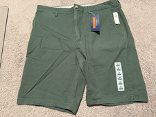 Old Navy Men's Ultimate Slim Built-In Flex Green Chino Shorts Stretch Pockets