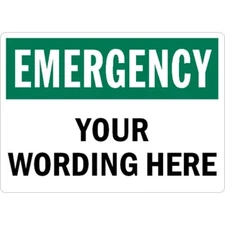 Custom Emergency Aluminum Weatherproof Sign b00887