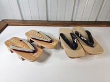 Lot Vintage Traditional Japanese Komino Geta Wooden Clogs Sandals Shoes