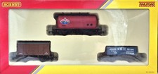 Hornby Railroad R60048 Tank Wagon, Plank Wagon & Vent Van Mixed Triple Pack