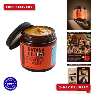 #ad Batana Oil for Hair Growth 100% Raw Organic Hair Oil 3.38 Fl Oz $11.99