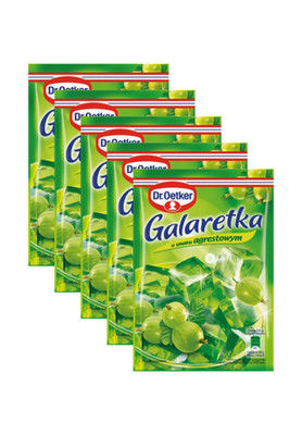 Dr. Oetker instant Jello GOOSEBERRY flavor - 5pc. /  20 servings- FREE SHIPPING